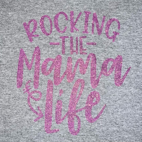 Women’s Glitter “Mama Life” Tee Shirt Top Size L - Picture 3 of 4